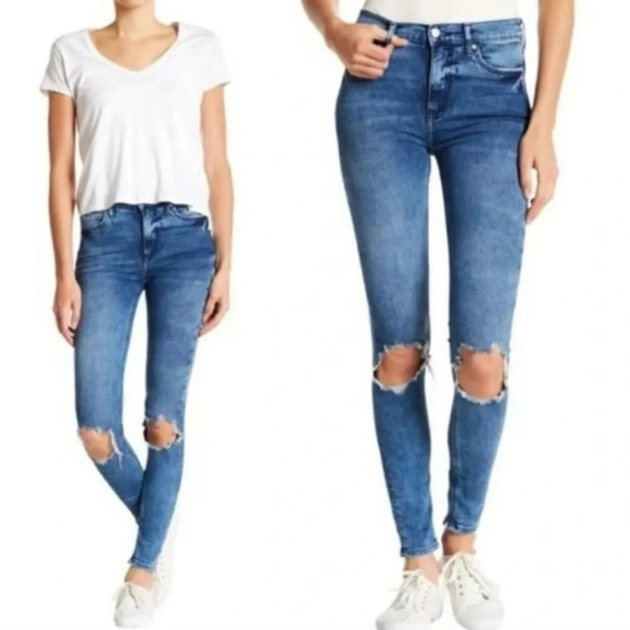 We the free size 26 distressed skinny high rise jeans in excellent condition​ - Picture 1 of 5